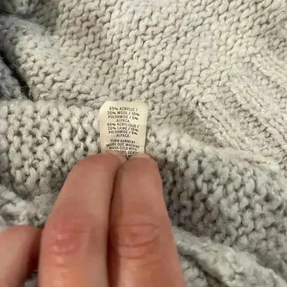 Aerie BigSky Oversized ChunkyKnit Cozycore Sweater Wool Alpaca Blend Women Large - Picture 6 of 6